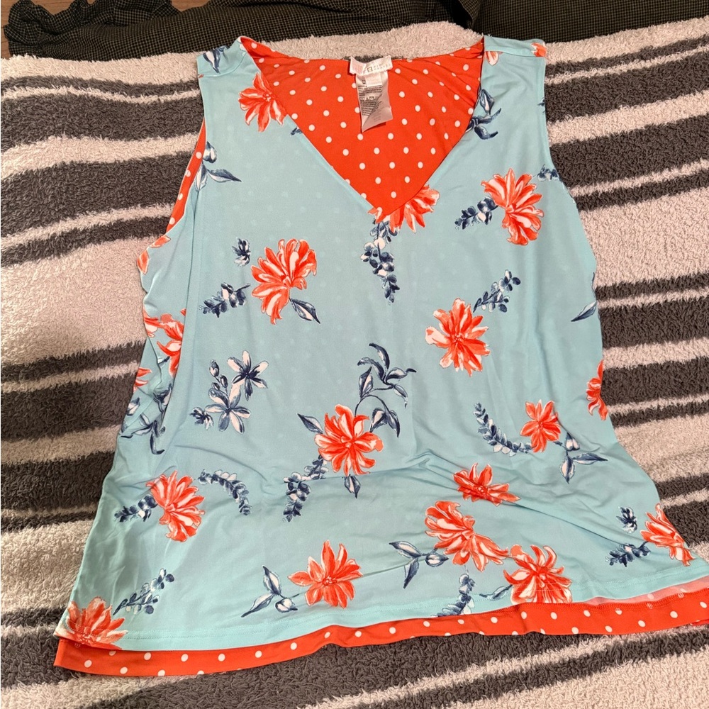NWOT Belle by Kim Gravel Reversible Printed Tank
SIZE:2X